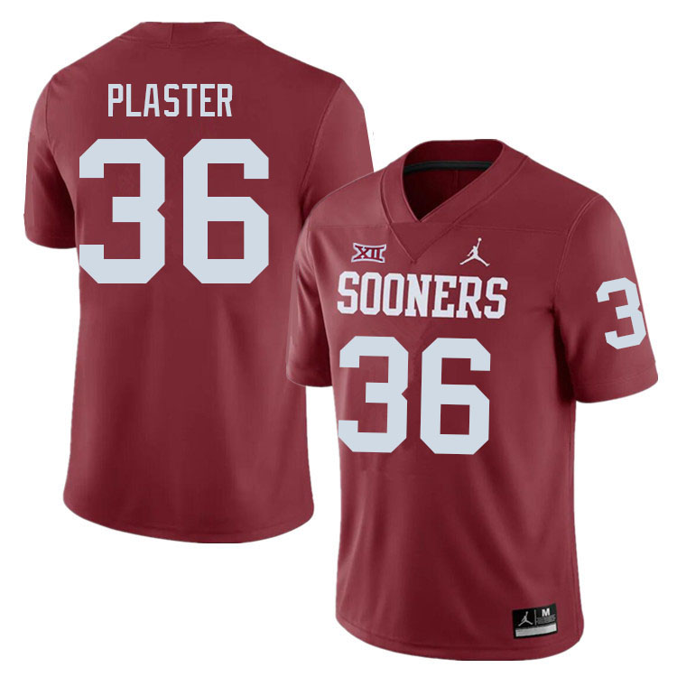 Men #36 Josh Plaster Oklahoma Sooners College Football Jerseys Sale-Crimson